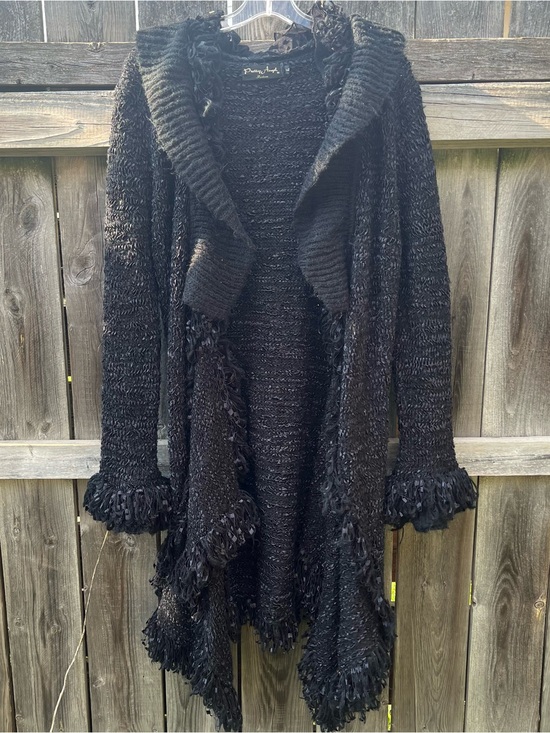 Pretty Angel Sweaters - Pretty Angel Black Textured Open-Front Women's Sweater Cardigan